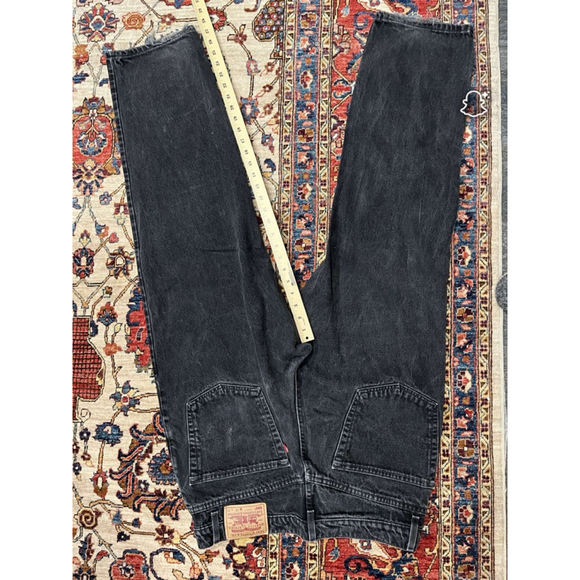 Vintage Levis 550 Black Faded Relaxed Fit Denim Jeans Size 38x30 - Picture 6 of 11